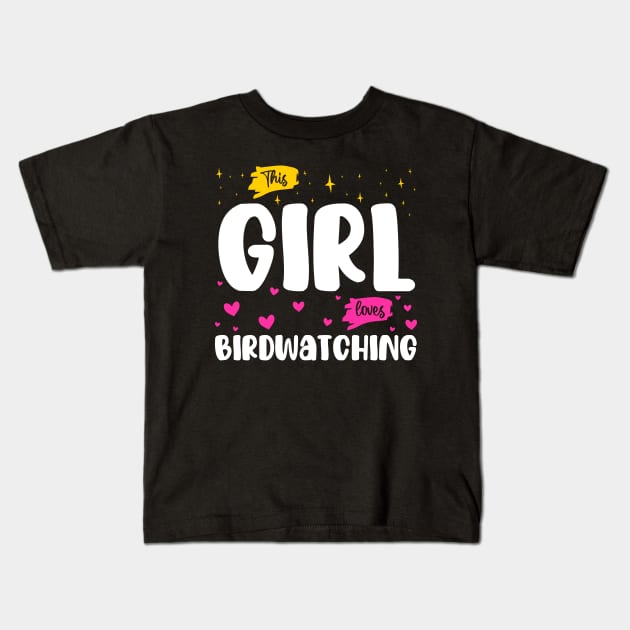 This Girl Loves Birdwatching - Nature Enthusiast Kids T-Shirt by BenTee